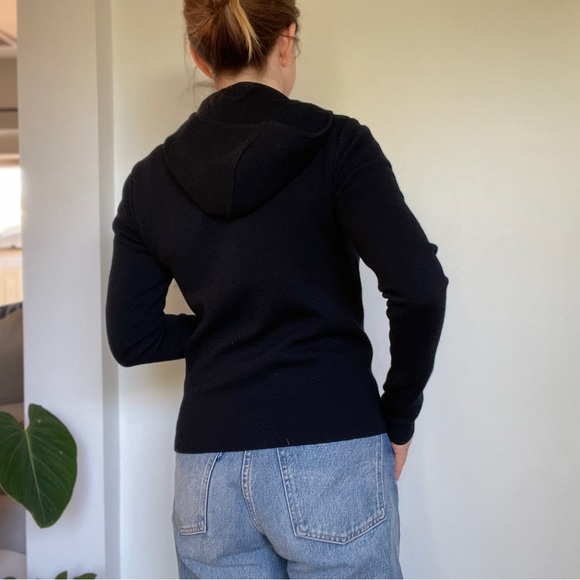 Navy zip up, hooded sweatshirt Authier - Picture 4 of 16